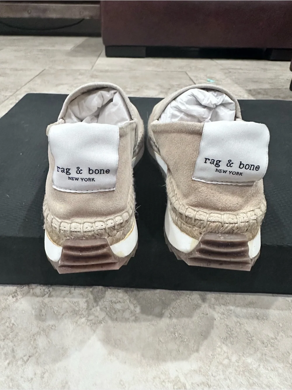 rag & bone Women’s Slip-On Espadrilles - Beige Suede Size 37.5/US 6.5 Brand New